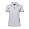 White Navy Ladies Piping Polo Shirts